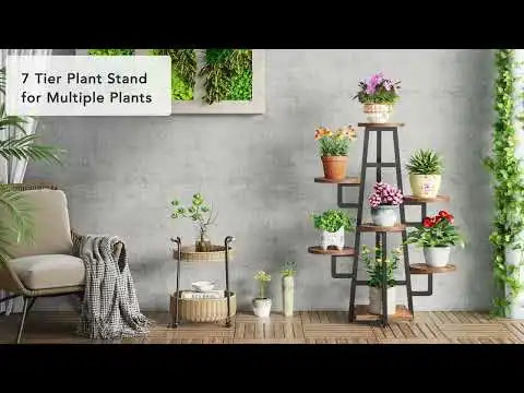7-Tier Plant Stand, 43.3" Holder Rack Flower Stand