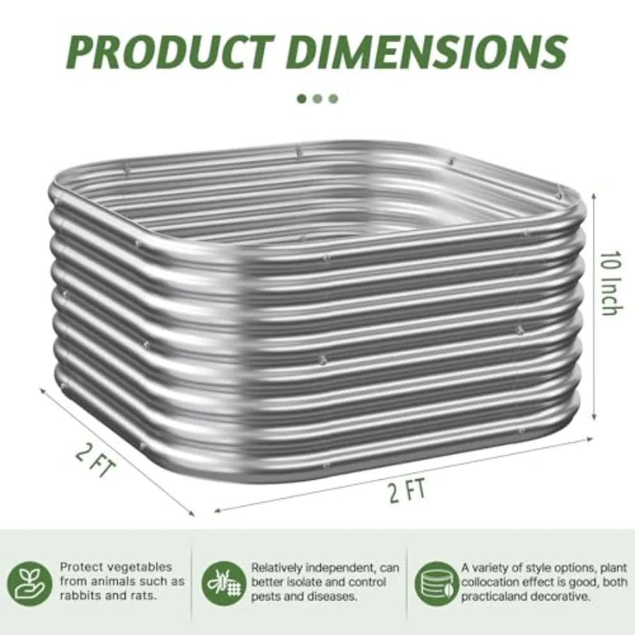 4 Pack 2x2 FT Raised Galvanized Garden Bed