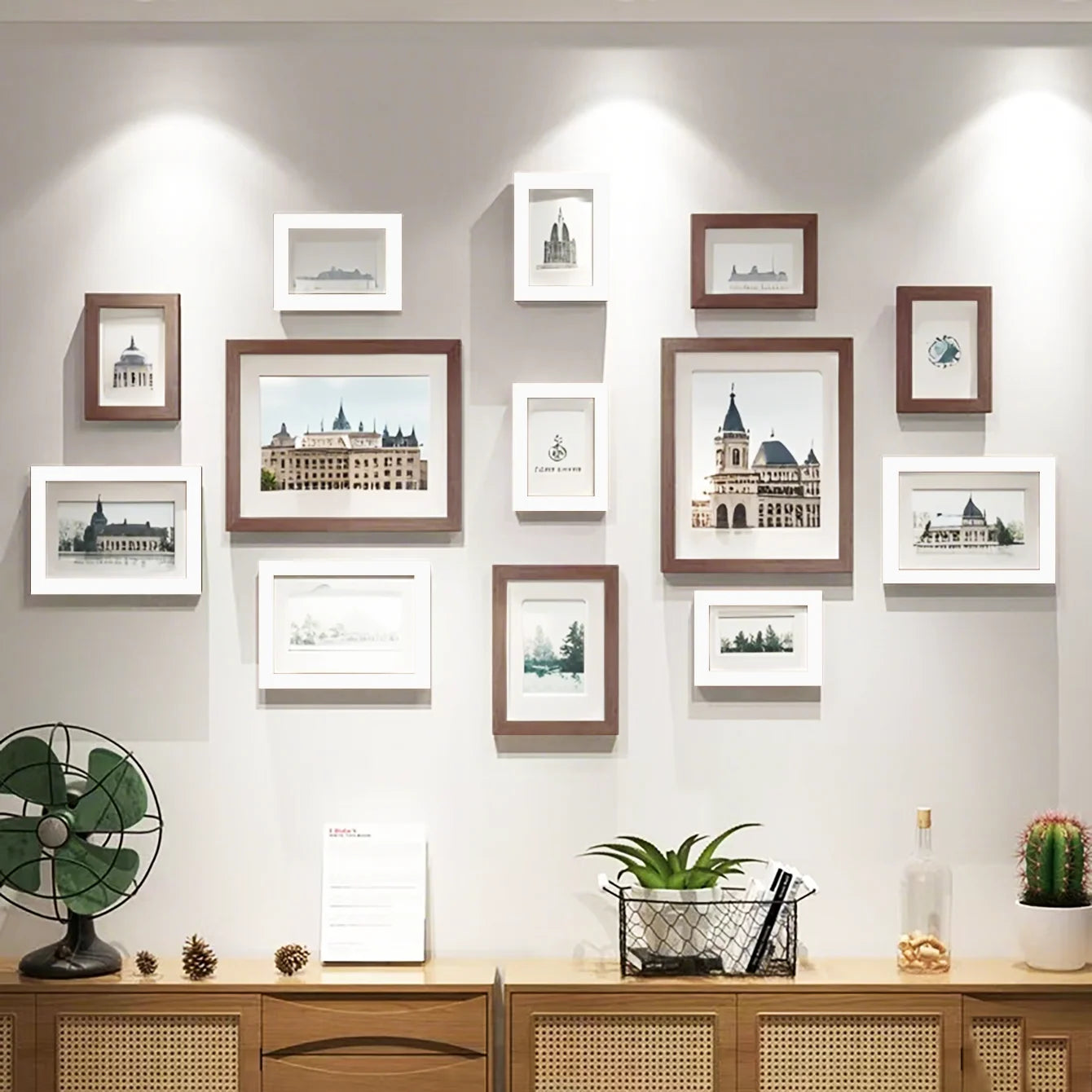 13‑Piece Wood Picture Frame Set – Multi‑Size Wall Gallery Frames for Photos