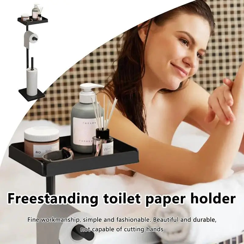Toilet Paper Stand With Storage Rack
