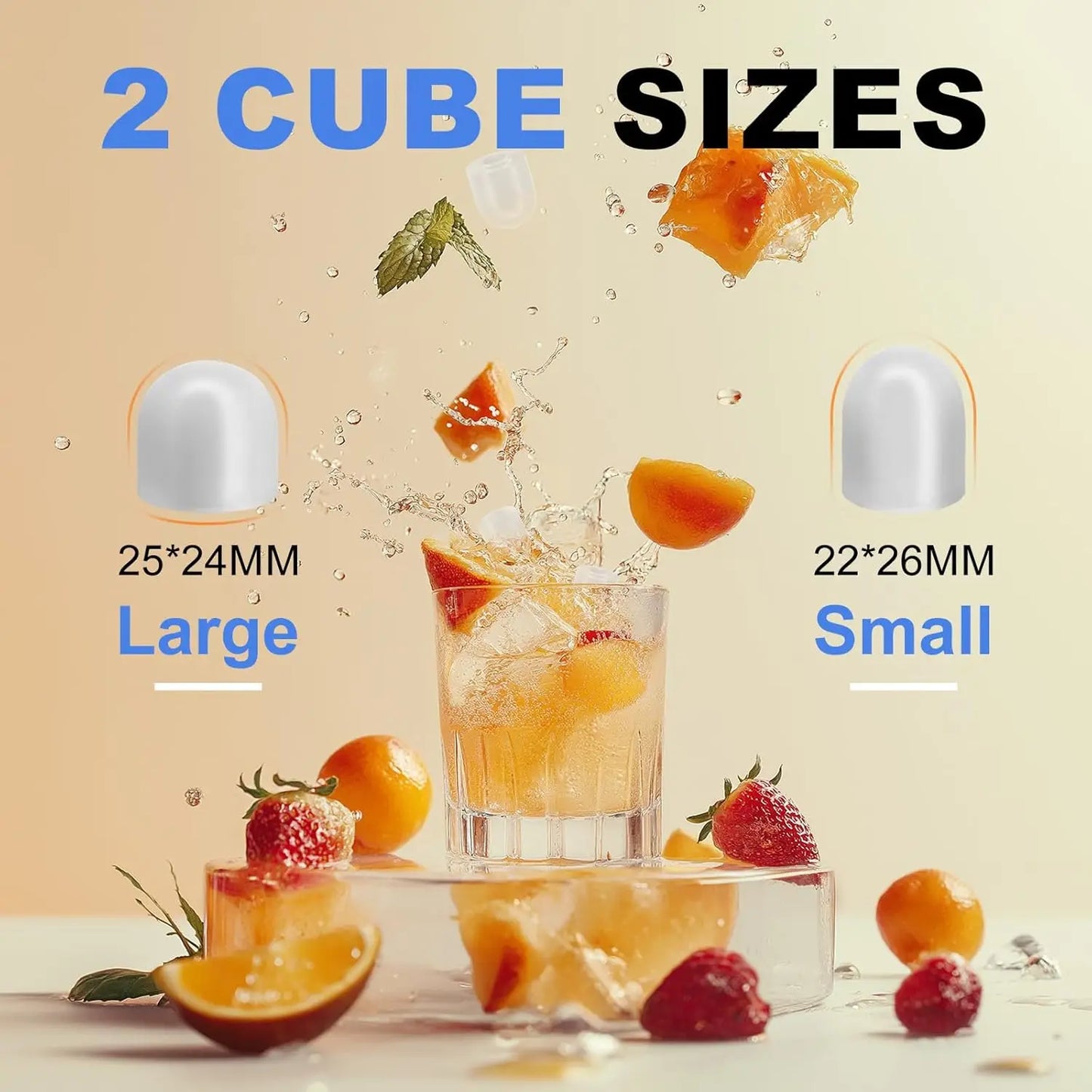 Portable Ice Maker Machine, 9 Cubes in 6 Mins, 26lbs Daily, Auto-Clean with Basket & Scoop