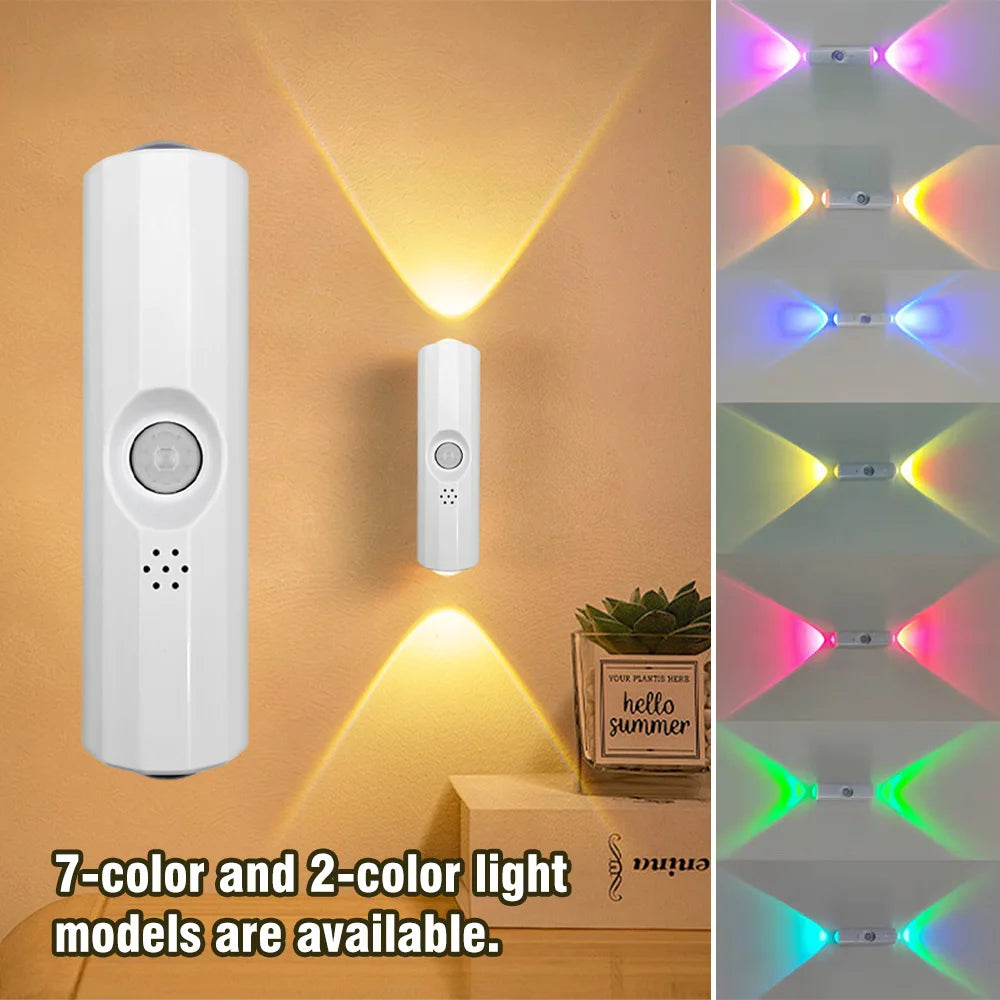 USB-C Rechargeable LED Motion Sensor Night Light -  Stick-On Wall Lamp for Bedroom Hallway Closet Indoor Lighting