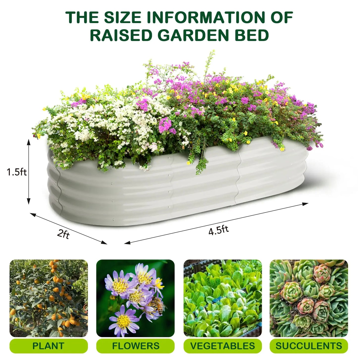 Oval Galvanized Raised Garden Beds (2‑Pack) – Heavy‑Duty Metal Planter Boxes with Open Bottom & Safe Rubber Edging
