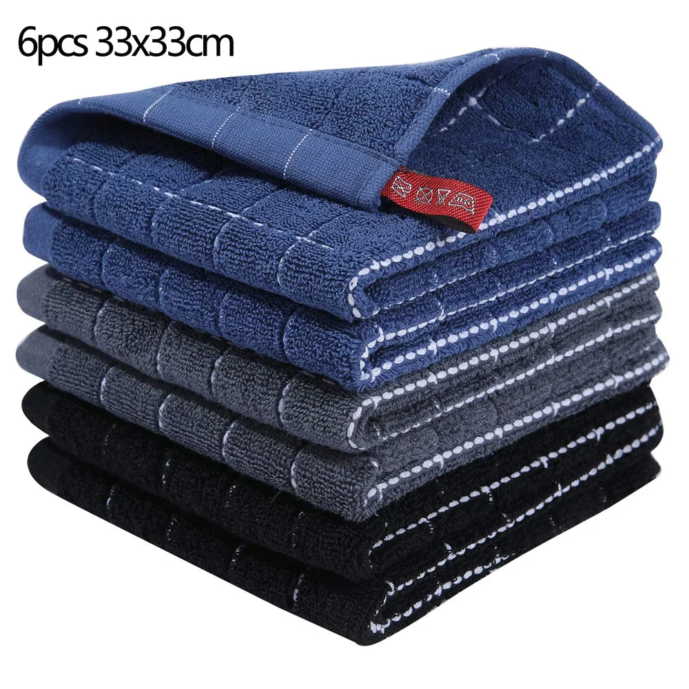 4/6pcs 100% Cottton Kitchen Towels, Absorbent Dishcloth, Ultra Soft