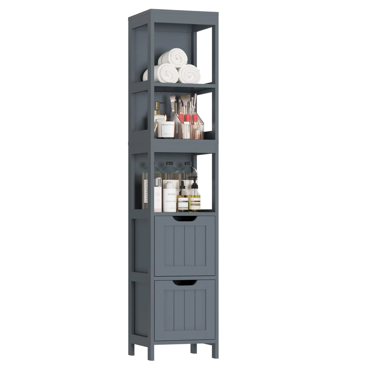 Bathroom Storage Cabinet/ Organizer With 2 Drawers And 3 Shelves