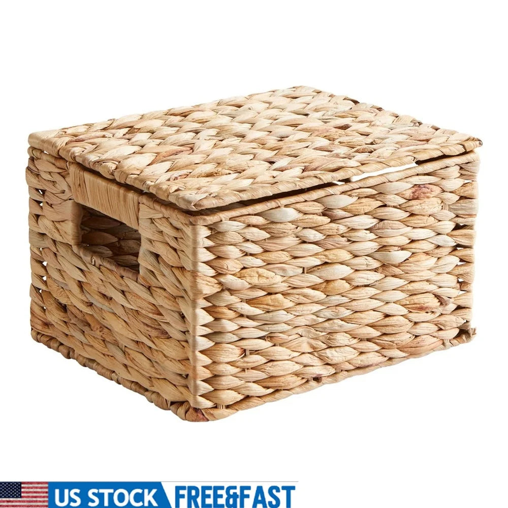 Woven Basket with Lid Storage/Organizer
