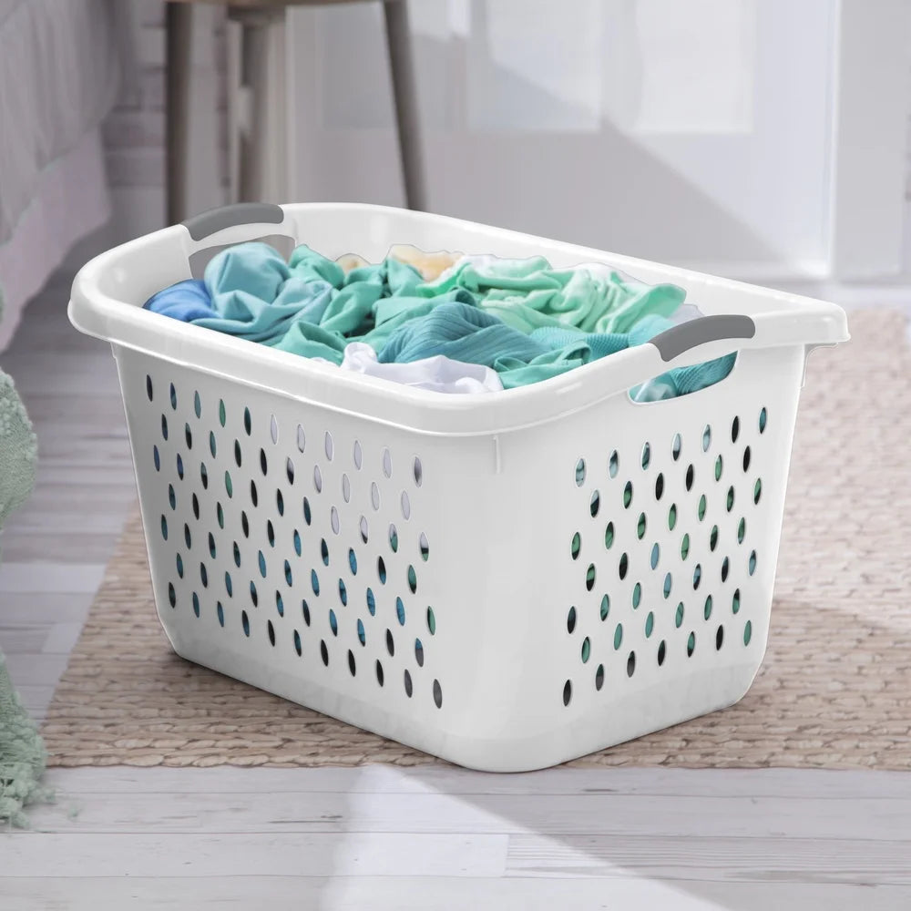 Jumbo Plastic Laundry Basket with Ventilation Holes Comfortable Carrying Handles Efficient Loading Ideal Home Dorm Room Storage