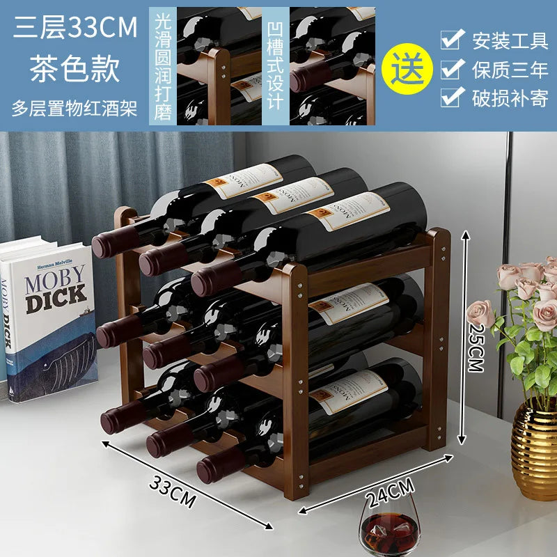 Wine rack display, Bamboo lattice Storage