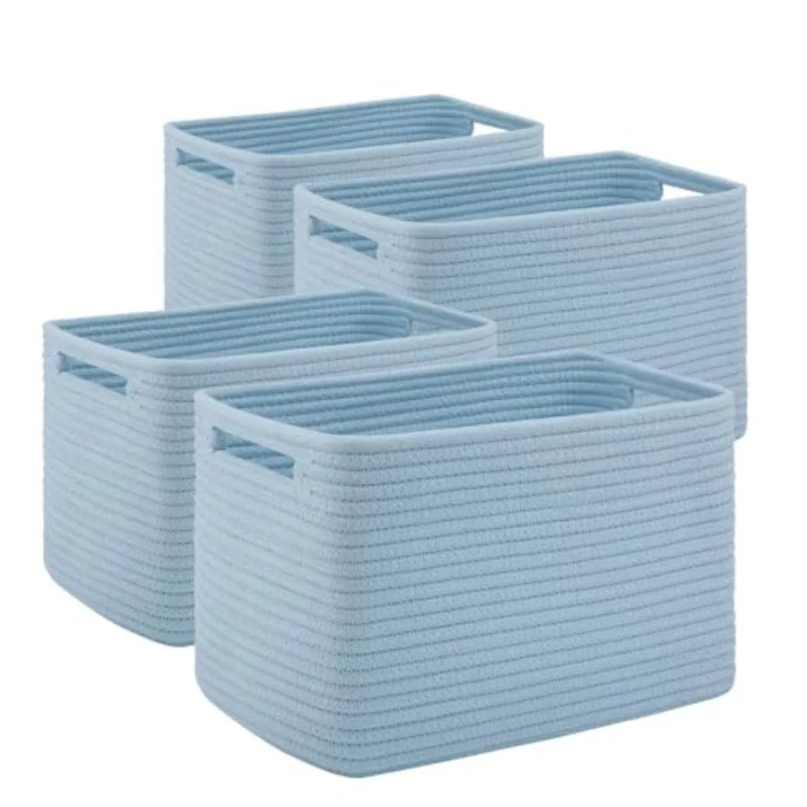 Minimalist Woven Closet Organizer Bins | Set of 4