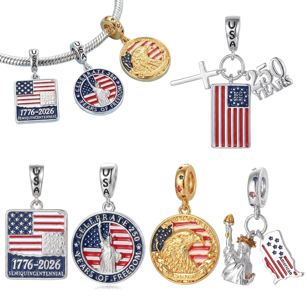Sterling Silver USA 250th Anniversary Pendants
