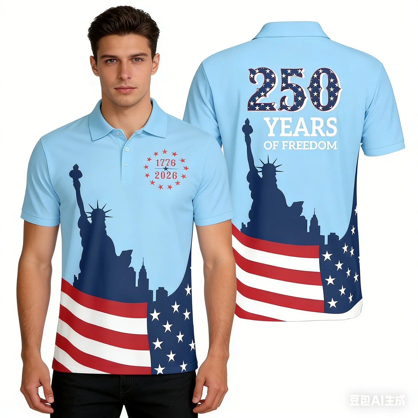 America Polo Shirt for Men New Summer New 1776-2026 Polo for Men Women 250th Anniversary Polo Shirts 4th Of July