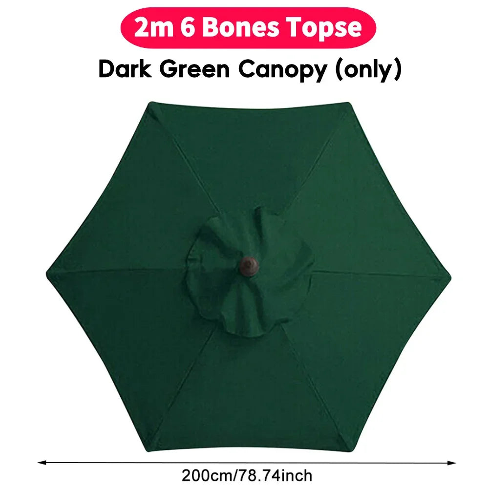 10ft Patio Umbrella Replacement Canopy – 6‑Rib UV‑Resistant Outdoor Cover
