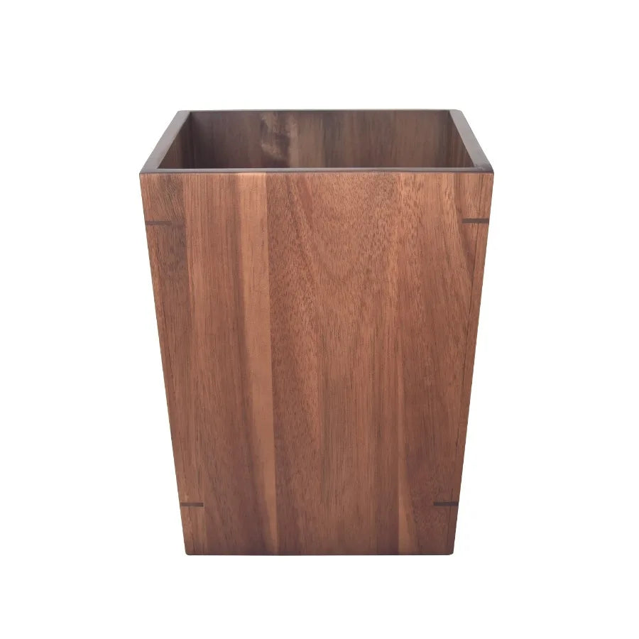 Acacia Wood Trash Can with Dark Finish – Eco‑Friendly Waste Bin for Kitchen or Bathroom