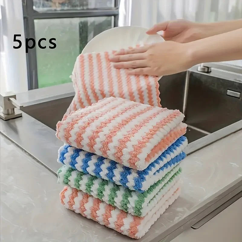 Super Absorbent Dishcloths – 10/40PCS Coral Fleece Cleaning Cloth Set