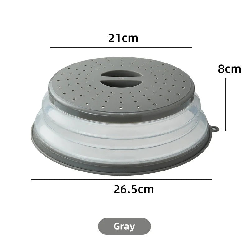 10.2" Microwave Plate Cover – Collapsible 2‑in‑1 Splatter Guard & Multi‑Purpose Lid