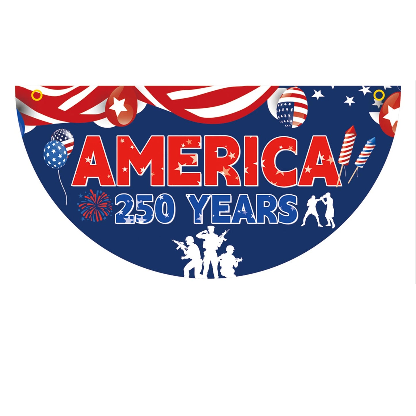 America 250th Anniversary Fan-Shaped Flag Bunting Banner – 1776–2026 Patriotic Indoor/Outdoor Porch & Yard Decor