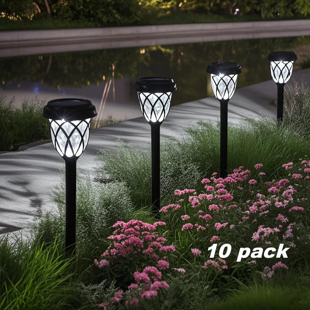 Solar Tube Lawn Lights – 10‑Pack Light & Shadow Outdoor Lamps
