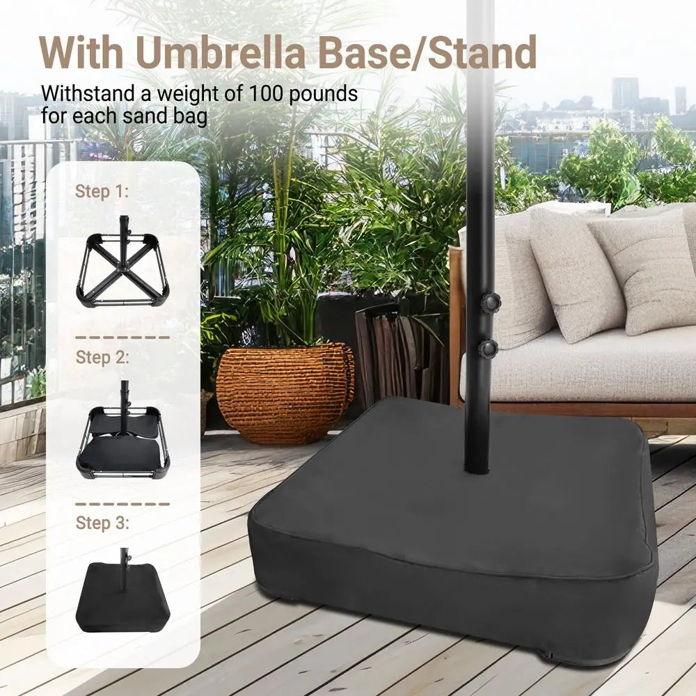 15×9 FT Double‑Sided Patio Umbrella with Base – Extra‑Large Rectangular Outdoor Umbrella with Crank for Lawn & Garden