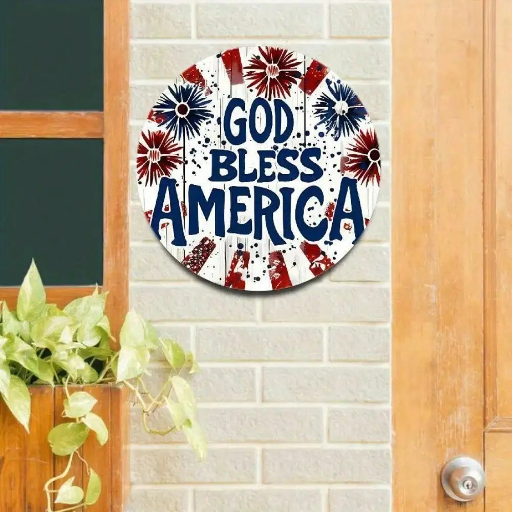 God Bless America Patriotic Metal Tin Sign - Weatherproof