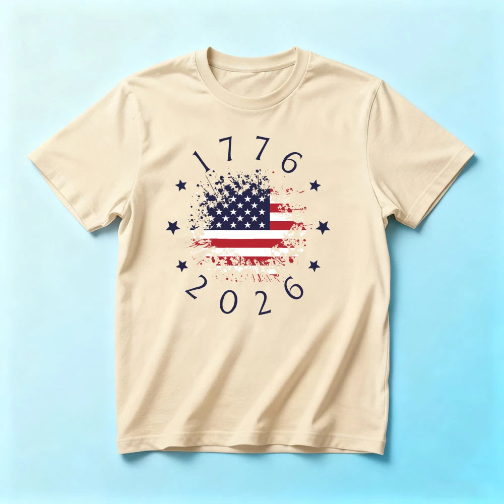 Patriotic USA Flag Tee America 250th Anniversary T-shirt 4th of July Unisex Independence Day T-shirt