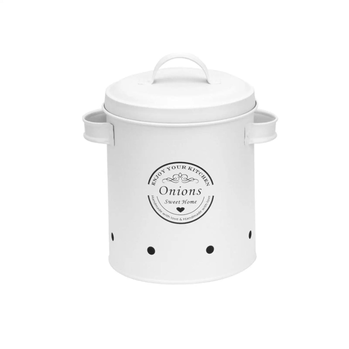 Potato Onion Garlic Storage Bin Metal with Airtight Lid for Pantry or Countertop