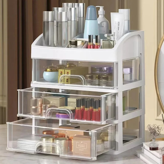 Multi-Level Desktop Storage Box With Drawers