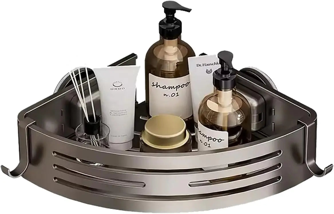 No Drill Suction Corner Bathroom Wall Mount Organizer, Instant Stick & Use, for Shower