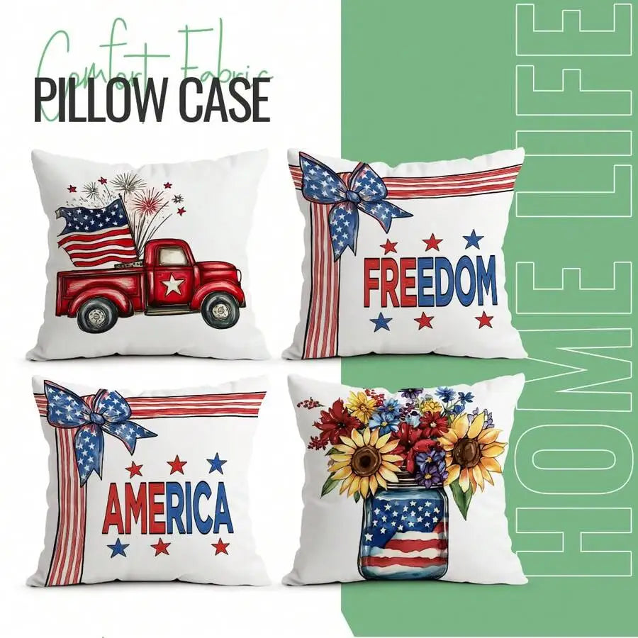 4pcs - American Patriotic Pillow Covers