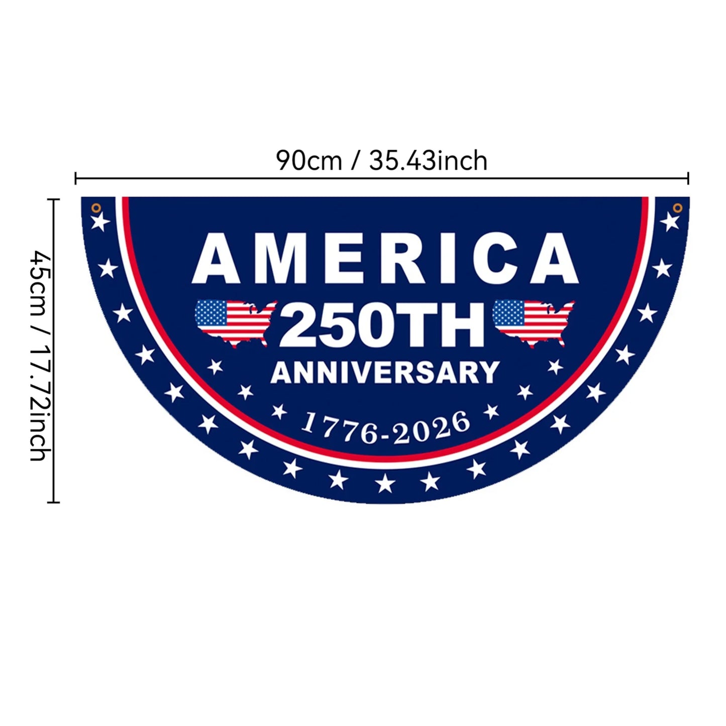 America 250th Anniversary Fan-Shaped Flag Bunting Banner – 1776–2026 Patriotic Indoor/Outdoor Porch & Yard Decor