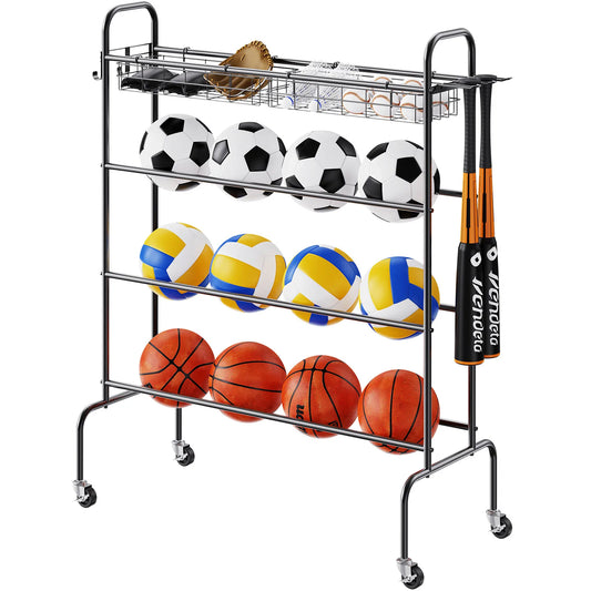 VEVOR 4-Layer Rolling Sports Equipment Storage Organizer