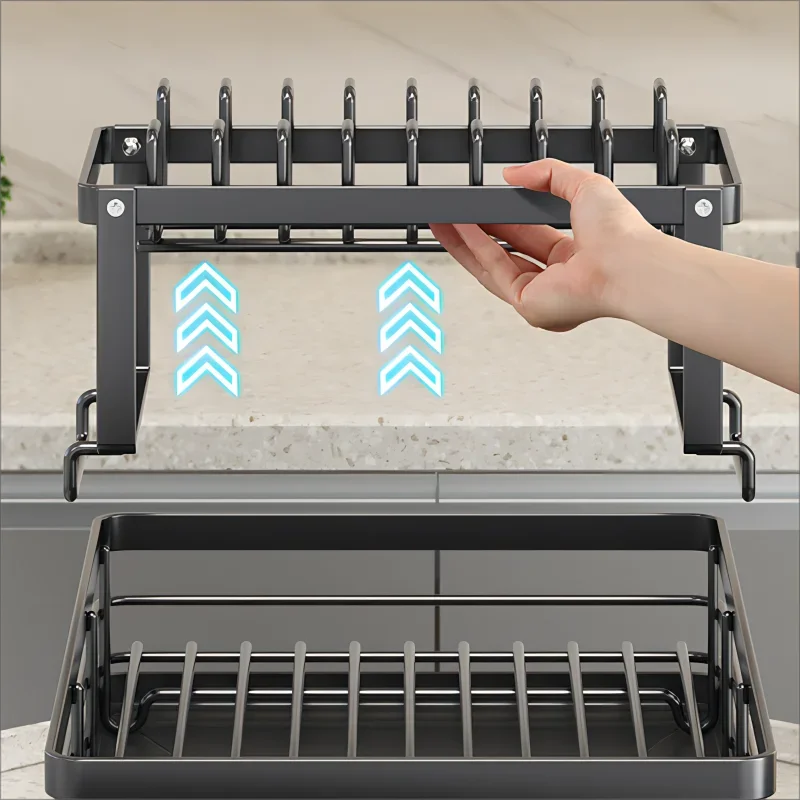 Adjustable Stainless Steel Dish Rack – Over Sink - Multiple Colors
