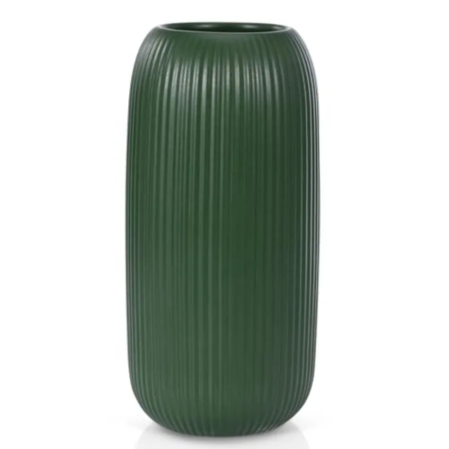 Modern Small Ribbed Ceramic Vase – Textured Decorative Flower Vase for Home Décor & Coffee Table Styling