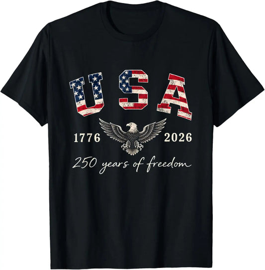 4th July 250th Anniversary USA 250 Years US Flag Patriotic T-Shirt