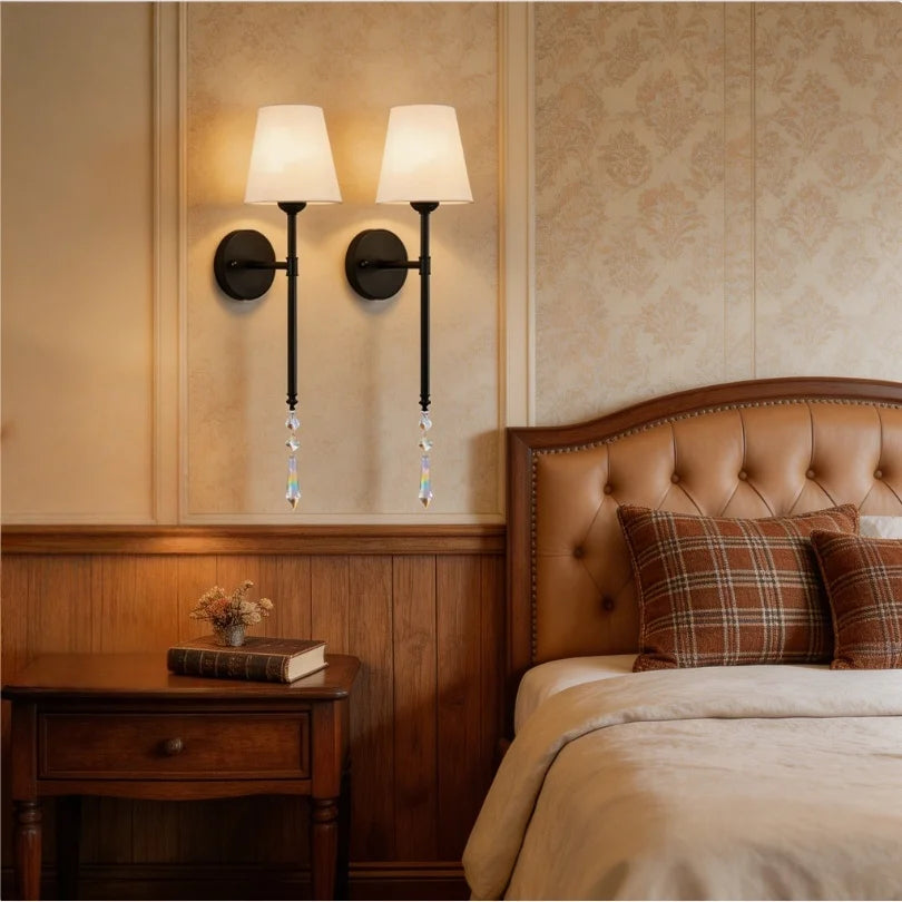 Rechargeable Wall Sconce RGB LED Light, Battery Operated with Remote Control - Matte Black
