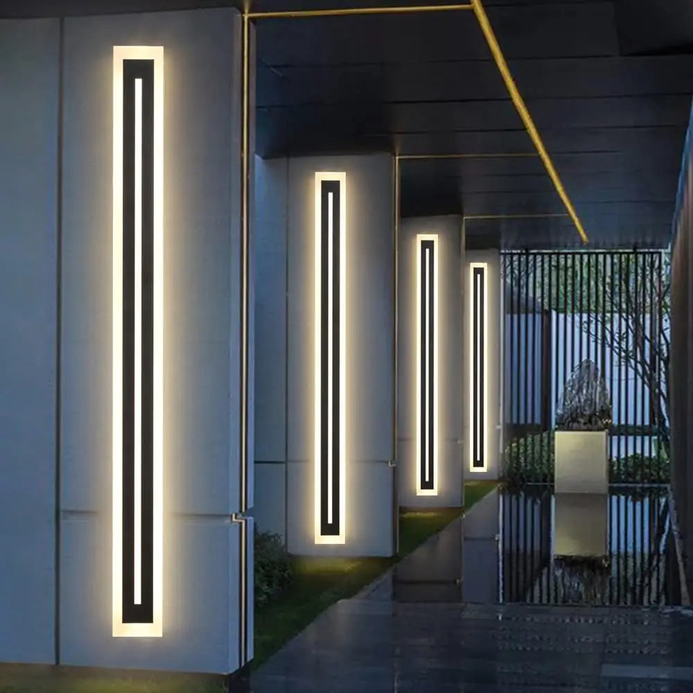 Outdoor Long Strip Modern LED Wall Lighting Fixture Lamps, Wall Sconce Fixture, Elegant Frosted White