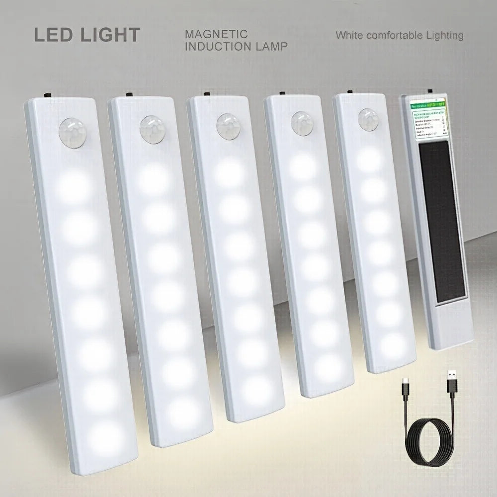 6 Pack Motion Sensor Lights Ultra-Thin USB-C Rechargeable Battery Magnetic Lights for Kitchen Night, Dark Hallway, Closet