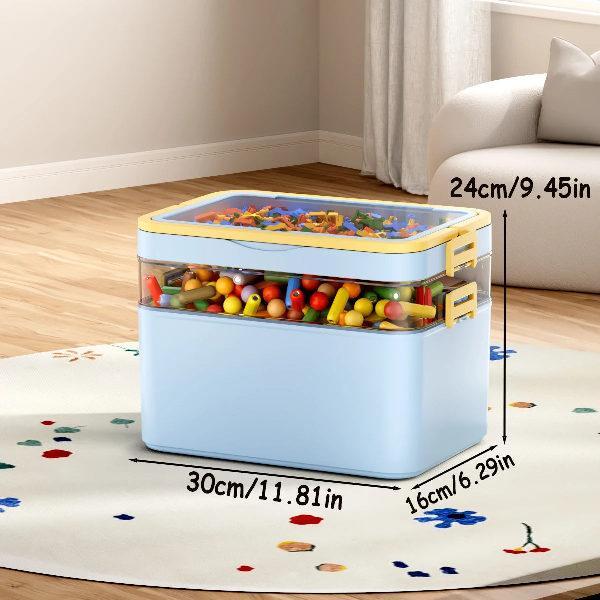 Large Capacity, Durable, Portable, Stackable Storage Box/Organizer with Handle