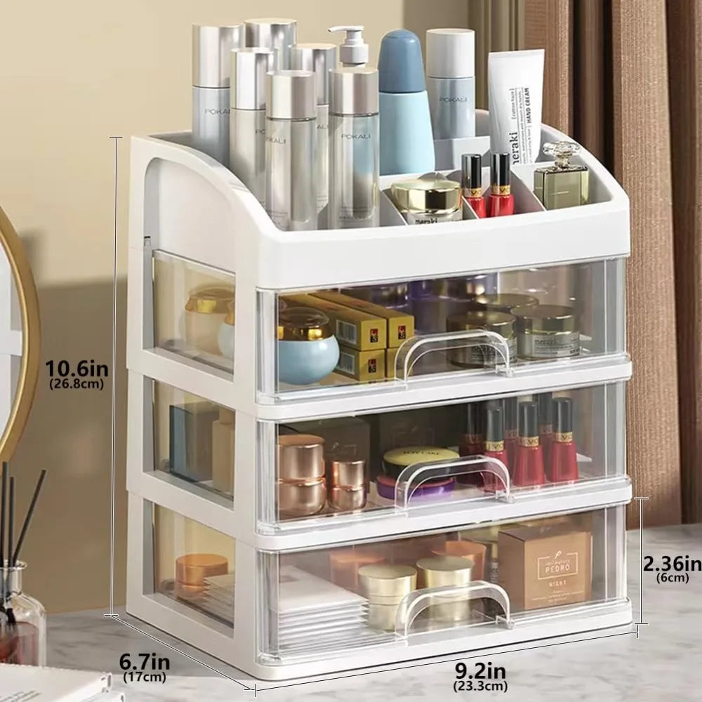 Multi-Level Desktop Storage Box With Drawers
