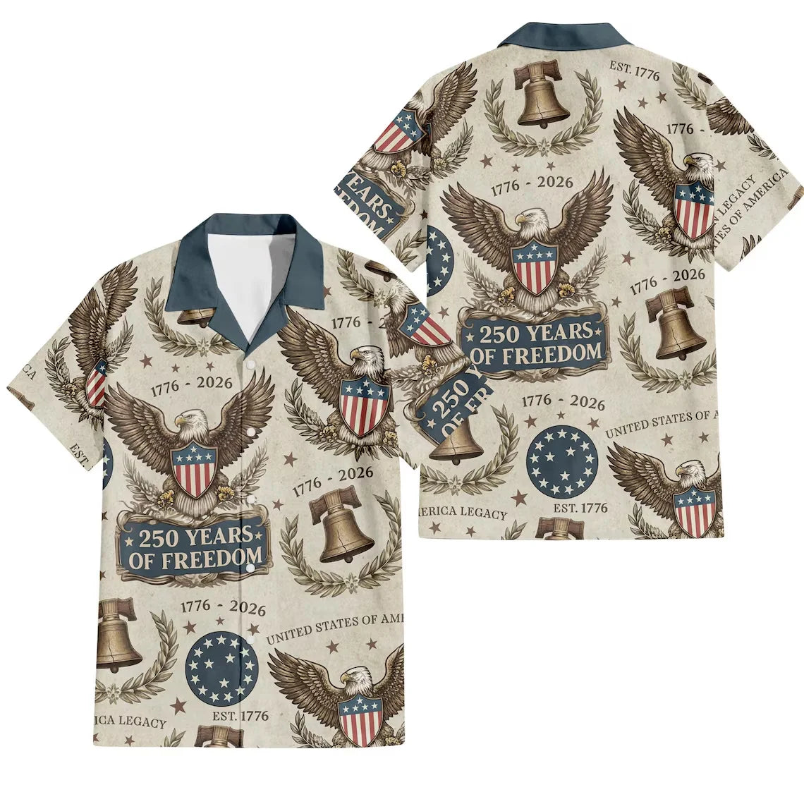 New USA 250th Anniversary Eagle 1776-2026 Hawaii Shirt 250 Years of Independence