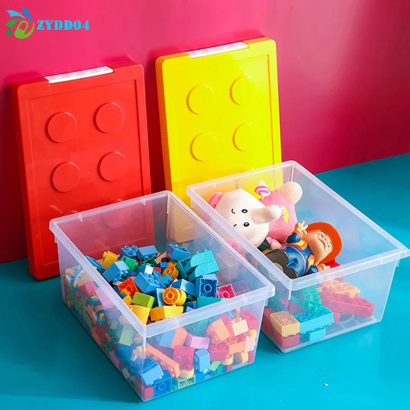Kids Building Block Storage Box – 1‑Piece Plastic Toy Organizer & Snack Case Container