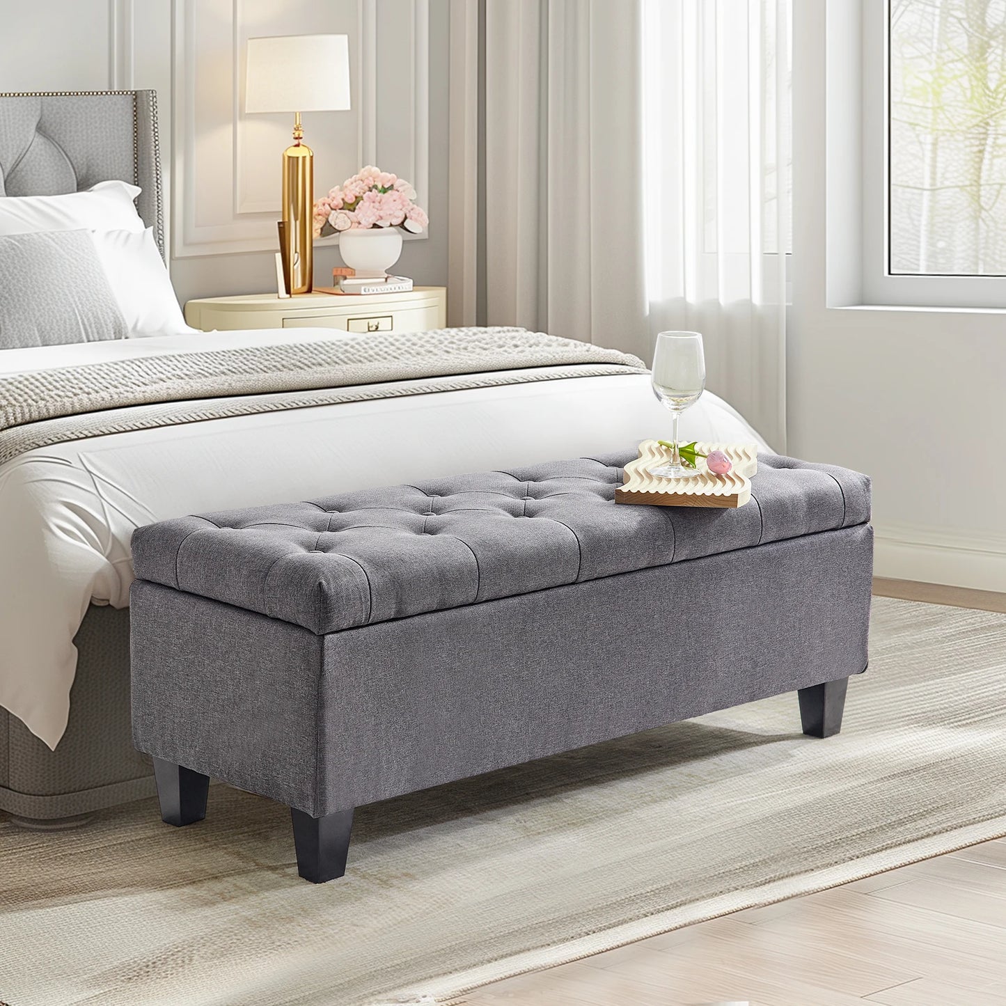 42'' Storage Ottoman/Bench with attached  Safety Lid Hinge