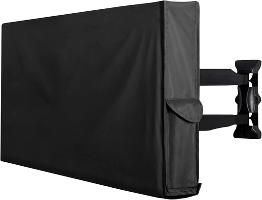 40–43" Outdoor TV Cover – Waterproof, Weatherproof, Remote Pocket, Black