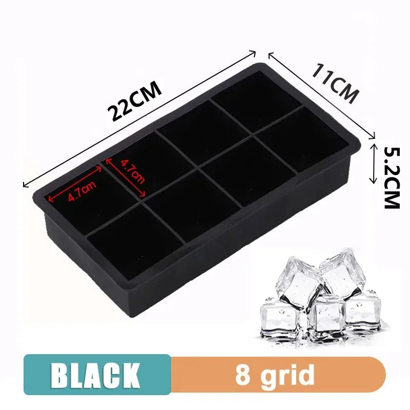 Premium Silicone Ice Cube Tray – Food‑Grade Square Mold Available in 4/6/8/15/160 Cubes