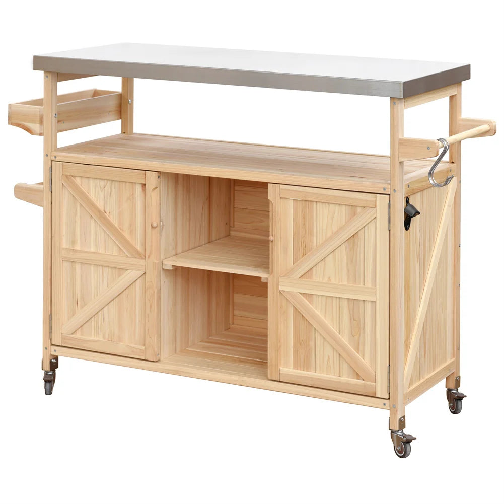 Mobile Outdoor Bar Cart – Portable Beverage Station with Built‑In Storage