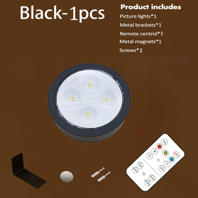 Magnetic LED Battery Operated Picture Light with Remote, Dimmable Timer 3 Lighting Modes