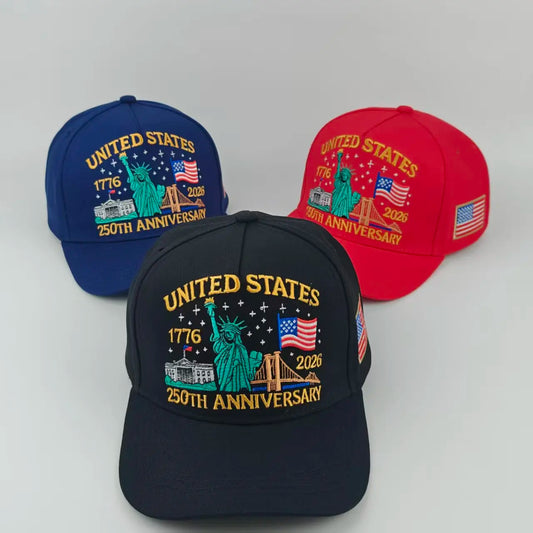 US 250th Anniversary Cap Adjustable Retro Washed Patriotic Baseball Cap US 250th Anniversary Tribute Hat for Men and Women