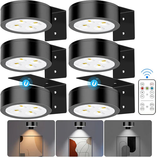 Magnetic LED Battery Operated Picture Light with Remote, Dimmable Timer 3 Lighting Modes