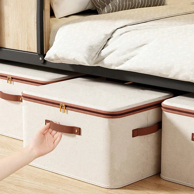 Closet Organizer Container with Handle and Zipper Close, Washable