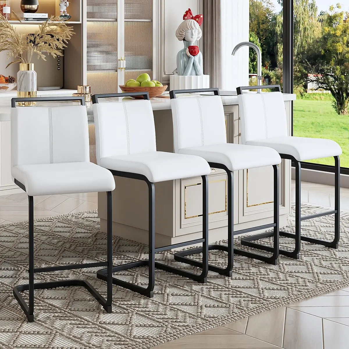 Counter Height Bar Stools Set of 4 - 25'' with Back
