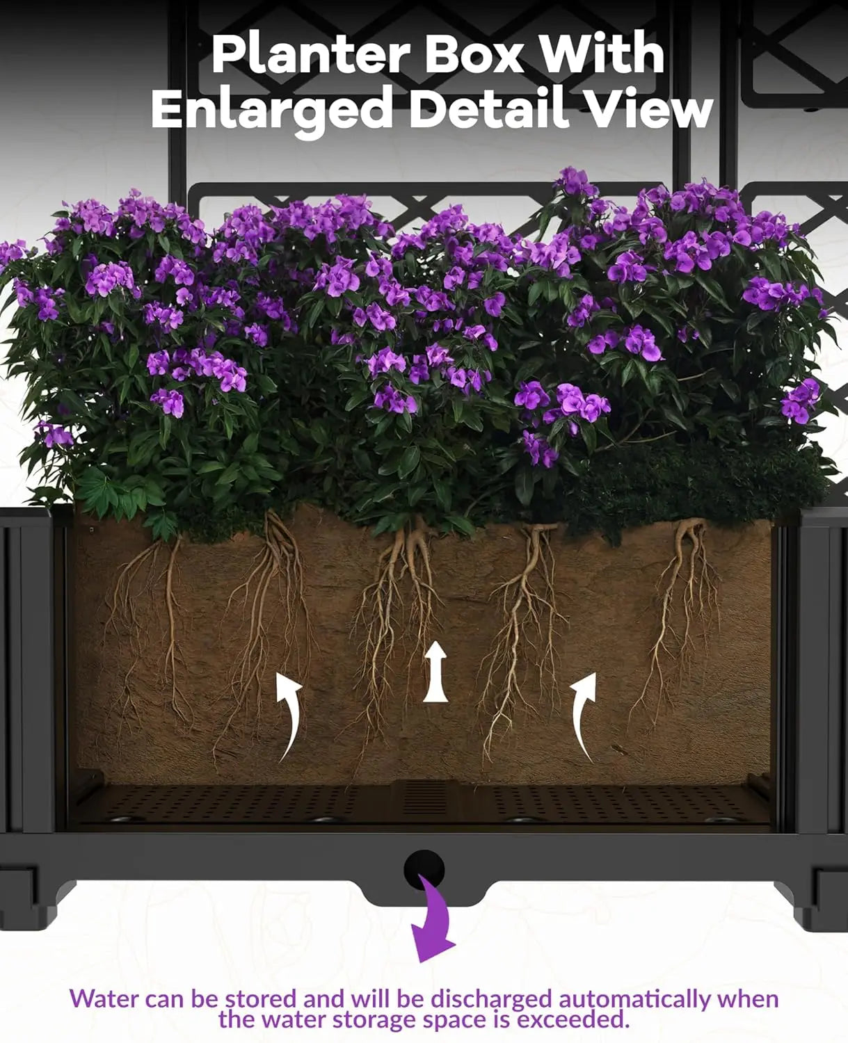 3‑Piece Outdoor Raised Planter Box Set with Trellis – Vertical Garden Beds for Vegetables & Flowers